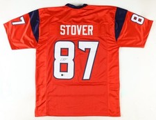 Cade Stover Signed Houston Texans Custom Jersey (Beckett) XL Everything Sewn On!