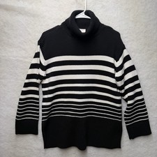 LOFT Outlet Womens XS Striped Turtleneck Sweater NWT Oversized Retails 46.99
