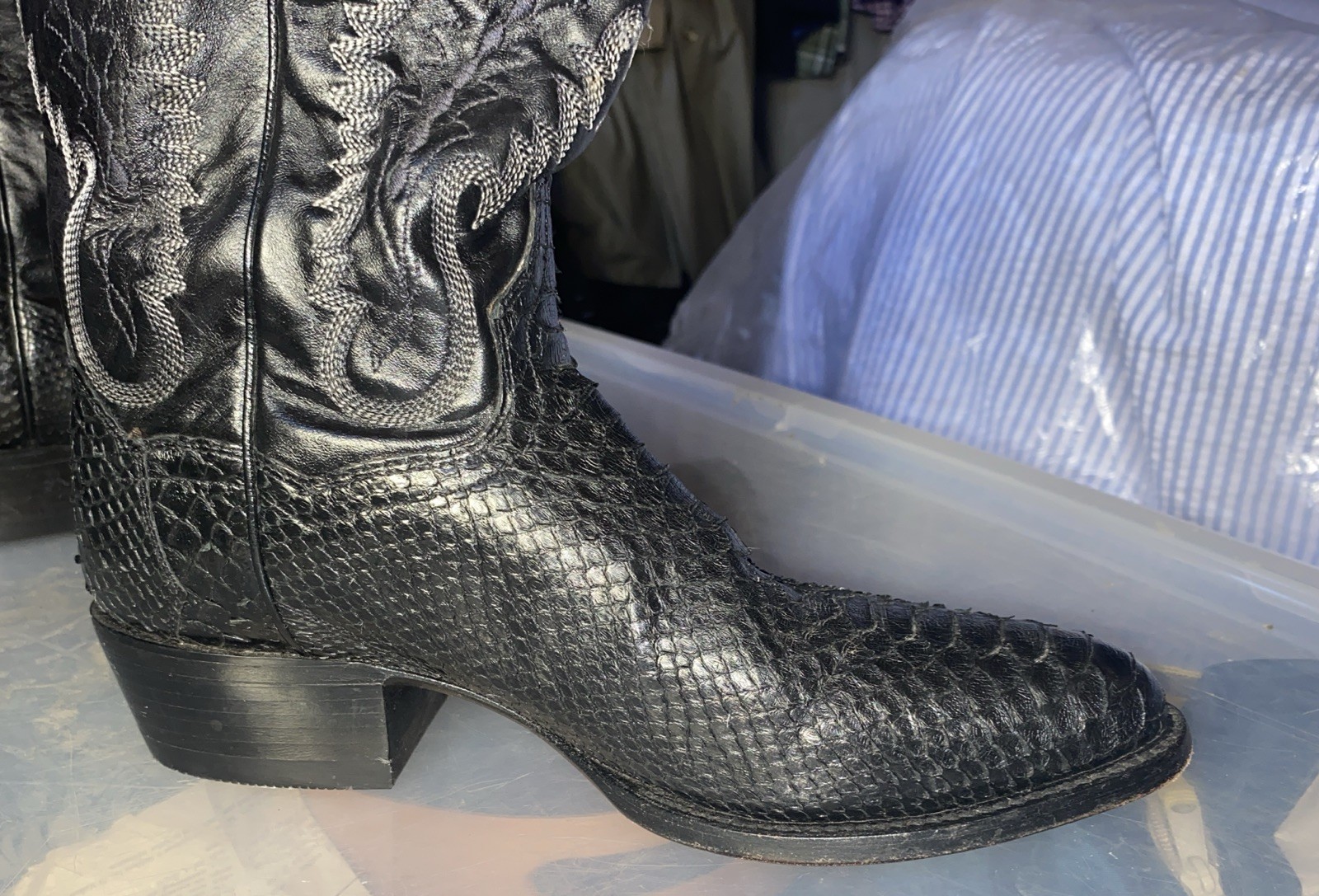 Dan Post Manning Black Python Western Cowboy Boot… - image 11