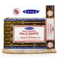Satya Palo santo Incense Sticks, Satya sai baba Insenses 15gmx12 pack with In...