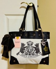 JUICY COUTURE Crystal Ivory CLASSIC SCOTTIE DOGS Velour TOTE Bag WALLET NWT