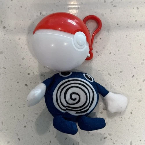 VINTAGE 1999 Burger King Pokemon POLIWHIRL Plush With Pokeball 