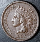 1882 INDIAN HEAD CENT - AU UNC - With LIBERTY & DIAMONDS