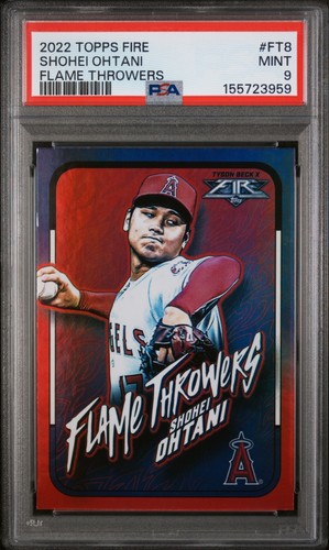 2022 Topps Fire Shohei Ohtani #FT-8 Flame Throwers Angels PSA 9
