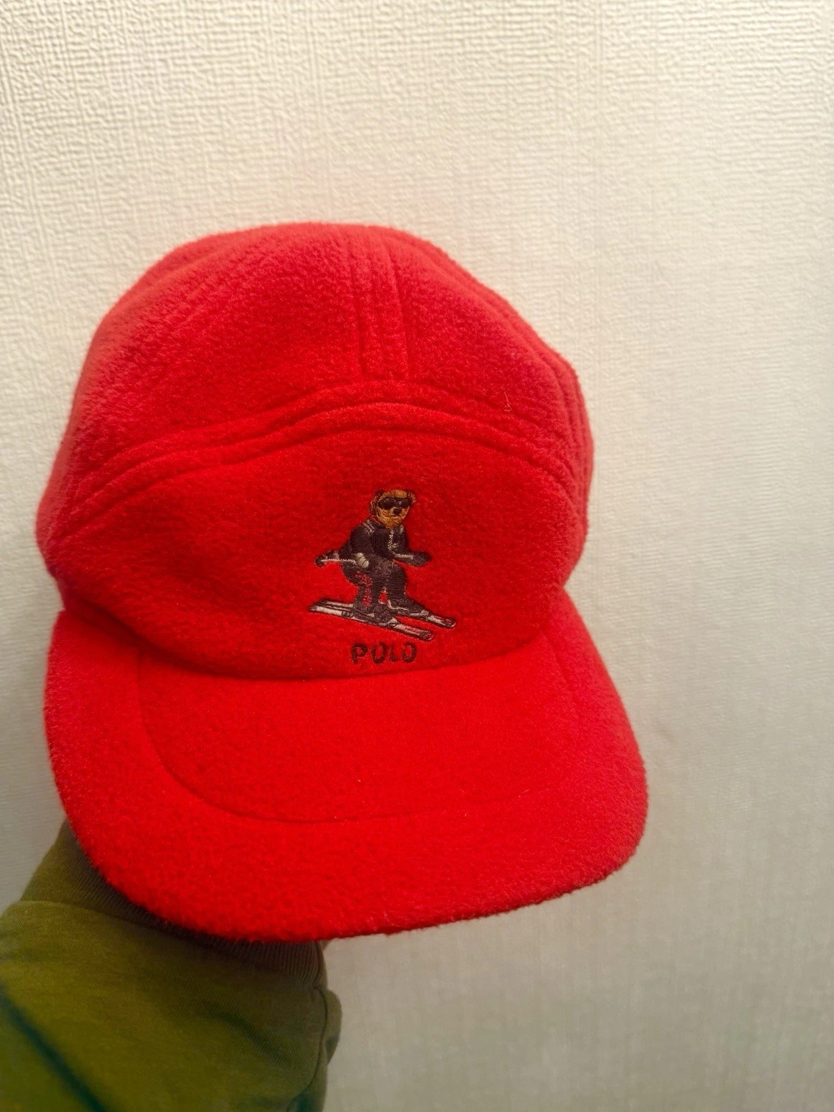 Vintage Polo Ralph Lauren Fleece Fitted hat RL2000 Ski Bear Small/Medium 1992 93
