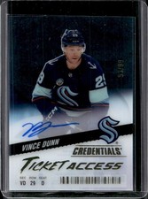 2024-25 Upper Deck Credentials Vince Dunn Acetate Ticket Access #/99 Kraken