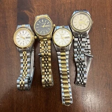 Seiko, Citizen, Timex Ladies Gold-Tone SS Watches Need Batteries