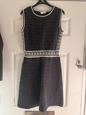 Tory Burch Navy Geo Jacquard Knitted Fit & FlareDress Size S