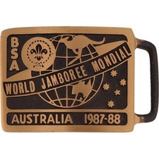 Max I Silber 88 16th World Bsa Boy Scout Jamboree Australia Vintage Belt Buckle