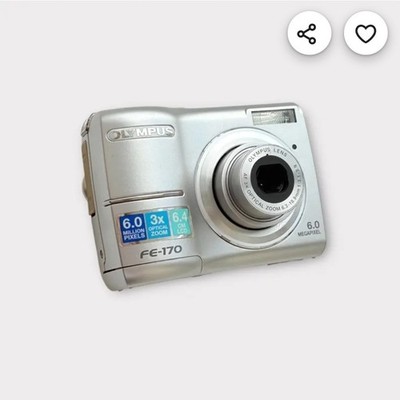 Camera Olympus FE-170 Digital  6.0MP Silver Complete Kit Excellent Condition.