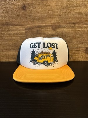NEFF Yellow & Green Hat ''Get Lost'' Snapback & Meshback Trucker Hat NWT