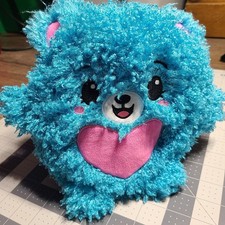 Pikmi Pops Surprise Blue Curly Bear Heart Love Soft Stuffed Plush Moose 2017