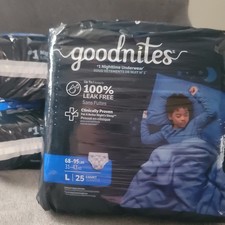 GoodNites Boys Pull-Up Nighttime Underwear Large 68-95 lbs 75 3 Packs of 25 