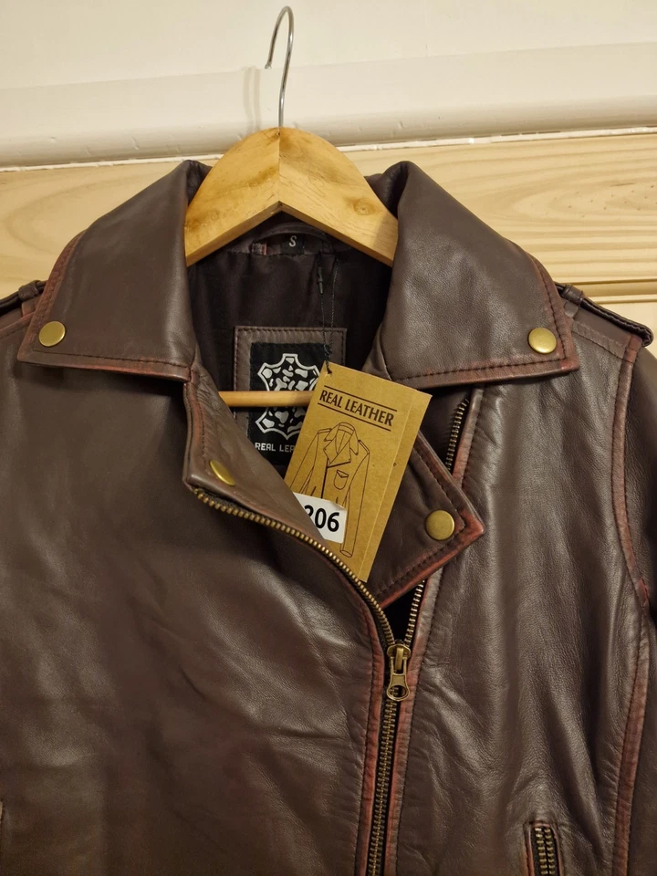 BNWT KIRSTEN  RUBOFF LADIES SOFT REAL LEATHER JACKET, PURPLE BROWN,  SIZE S - Image 3 of 4