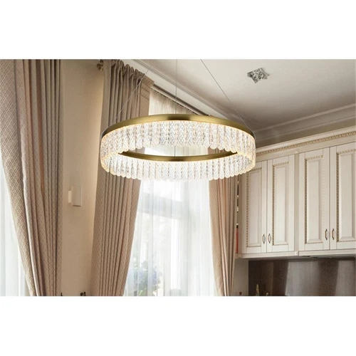 Elegant Lighting Rune 1-Light Metal Adjustable LED Chandelier in Gold - Picture 9 of 11