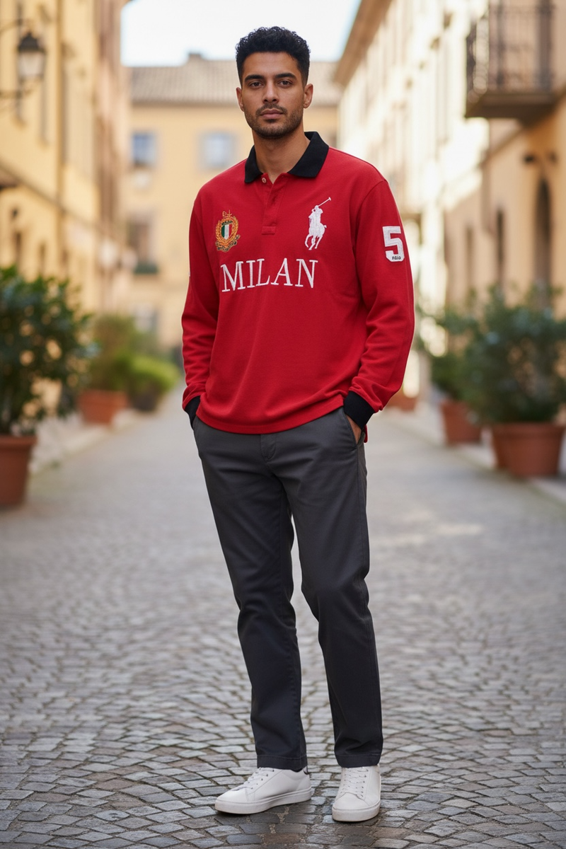 ビッグポニー chief keef ポロラルフローレン MILAN ポロシャツ Chief Keef Polo by Ralph Lauren Long Sleeve Milan Big Pony Polo