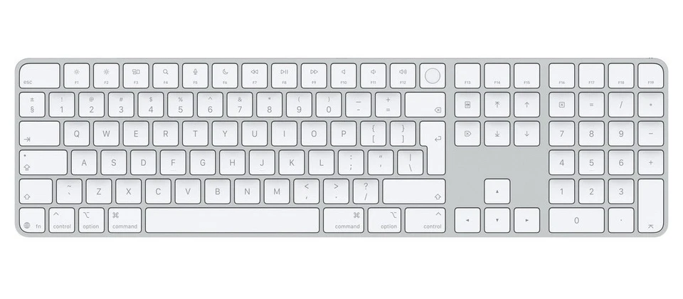 ORIGINAL APPLE MAGIC KEYBOARD MIT ZIFFERNBLOCK TOUCH ID SILBER MK2C3Z/A A2520