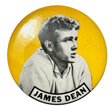 1960s James Dean Portrait 3.5" Celluloid Pinback Button