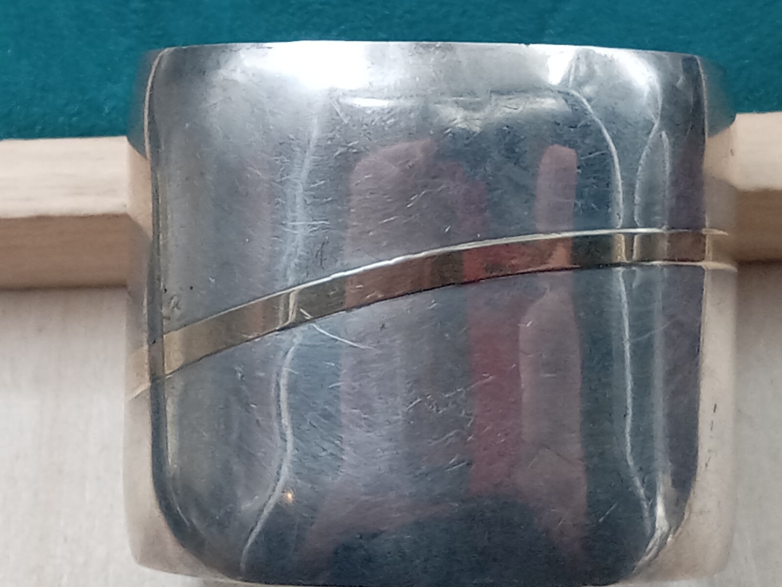 Sterling Silver Artisan Created Cuff Bracelet w. … - image 2