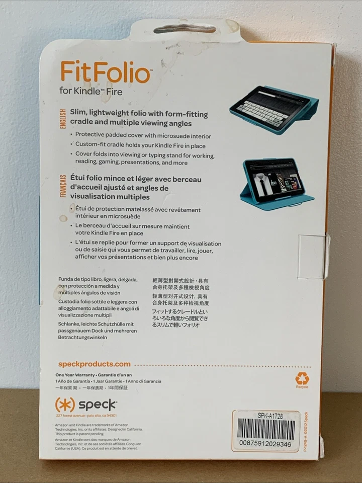 FUNDA SPECK FITFOLIO PARA KINDLE FIRE #C1 Foto 2 de 4