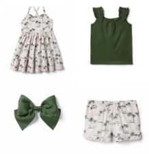 NWT Janie and Jack Palm Dress Shorts Top Size 12 Bow Barrette 121.50