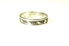 4 mm Sterling Silver 925 Floral Design Size 6.75 Band Ring 1.2 Grams (RIN4663)