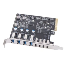 PCIe to 4 Port USB 3.2 and 4 Port TypeC Expansion Card ASM3142+VL822+VL822 Chips