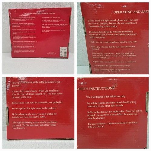 Dillard's Trimmings Christmas Tree 🎄Lighted Stars Set Of 5 In Box - Works! - Picture 10 of 12