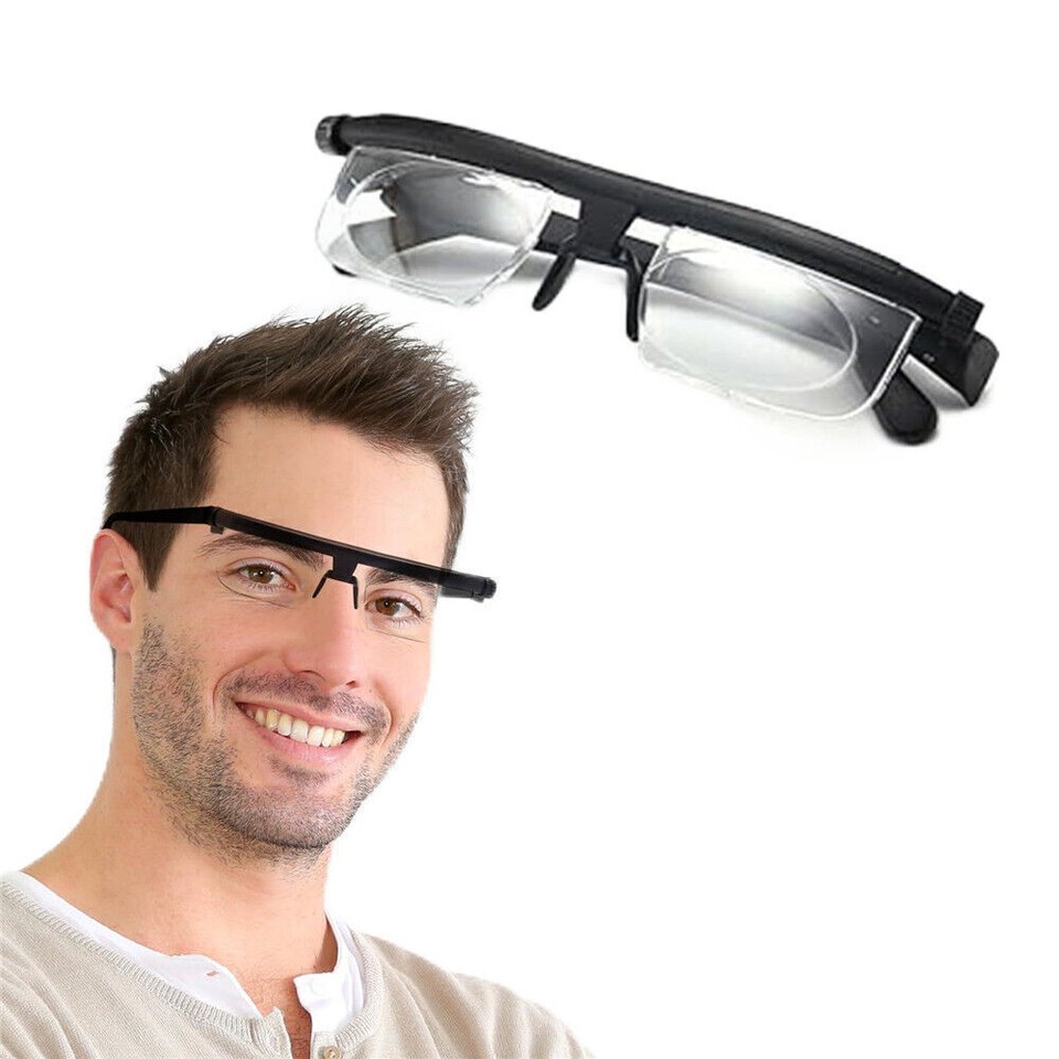 Dial Adjustable Glasses Variable Focus For Reading Distance Vision
