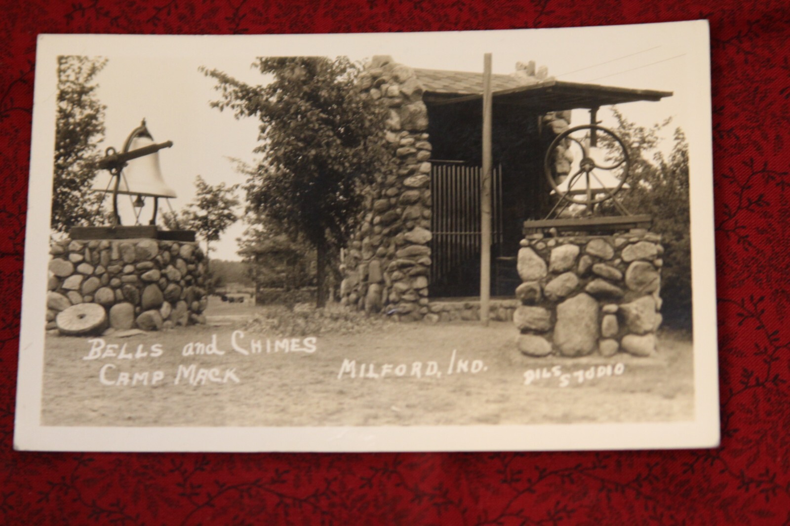 Bells and Chimes, Camp Mack, Milford Indiana Postcard Real Photo RPPC