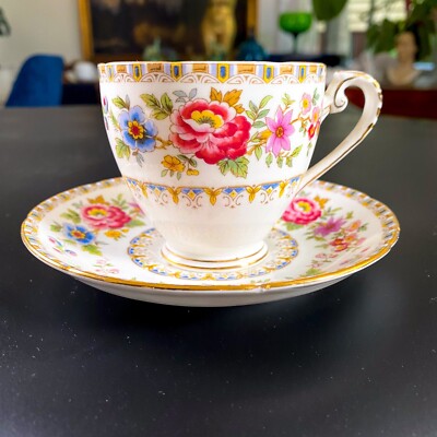 Vintage Royal Grafton Malvern Tea Cup and Saucer Set Bone