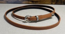 Unbranded Fashion Tan Thin Adjustable Womens Skinny Belt 43-inches