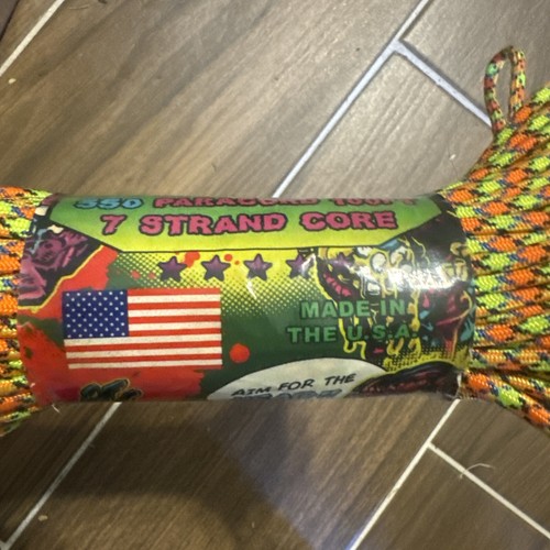 Cuerda Paracord Atwood Cuerda Paracaídas Zombie 100 pies Verde Neón Naranja Negro NUEVO - Imagen 7 de 8