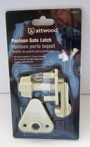 Pontoon replacement gate latch, Attwood 11404-6 Universal, White - Picture 3 of 4