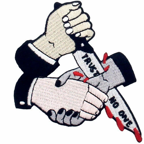 Clothing Embroidered Iron on Sew On Patches Appliques transfers hands knife 666R - Image 2 of 4