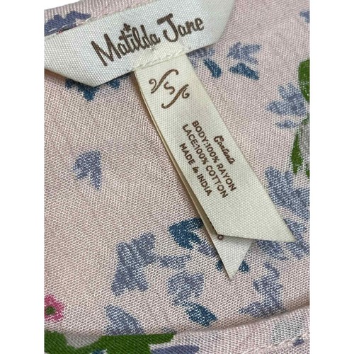 Matilda Jane Women Dress A Lady Floral Print Tunic Flowy Crochet Sz. Small - Picture 6 of 9