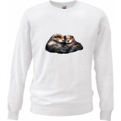 Sweatshirt Sweater Otter Fischotter Otterfamilie Otter Baby Ozean Mittelm 404225