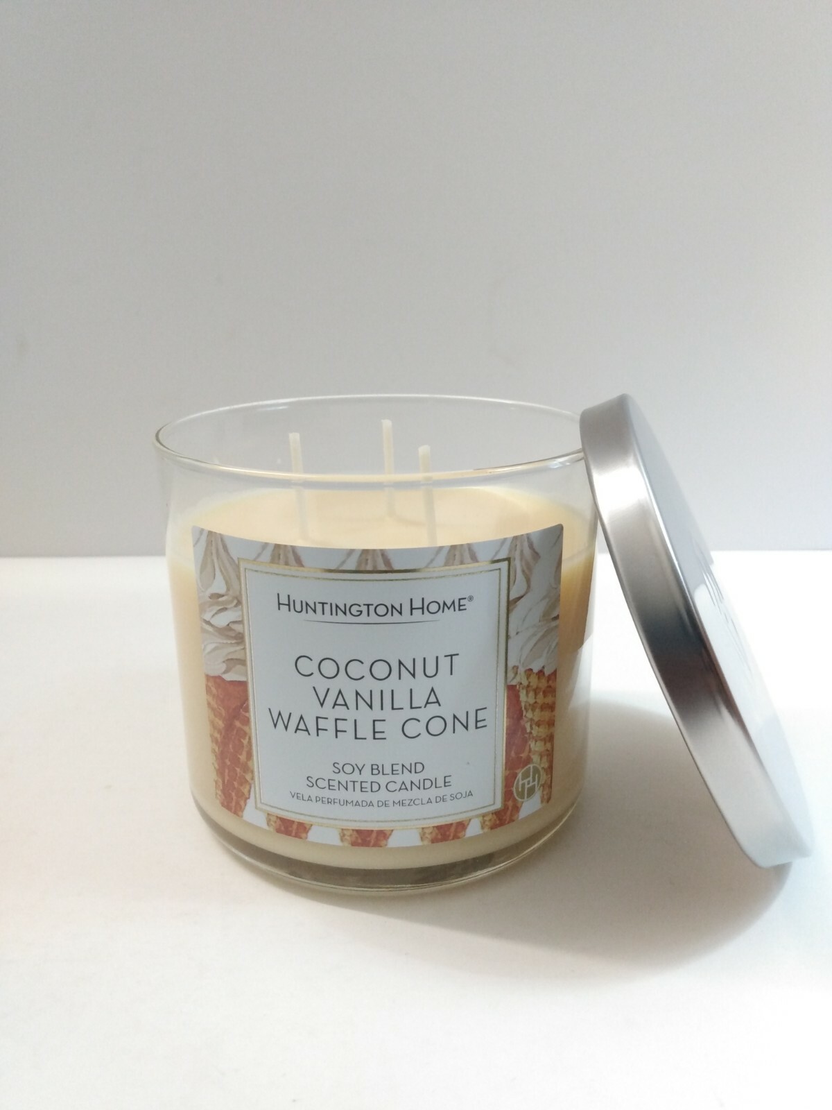 Huntington Home 3 Wick Candle 14 oz Coconut Vanilla Waffle Cone