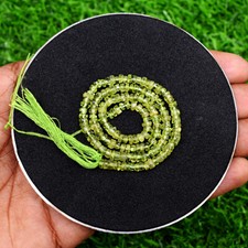 33.00 Cts / 11 Inches Earth Mined Drilled Green Peridot Beads Strand JK-06E316
