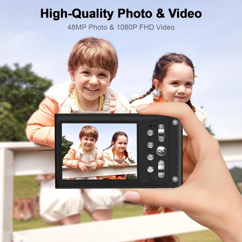 48MP HD 1080P Digital Camera w/ 16x Zoom 2.8 in IPS Screen for Teens Kids Black - Picture 2 of 6