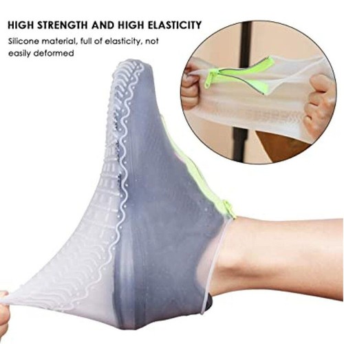 Shoe Boot Cover Protector with Zip Anti Slip Silicone Overshoes Rain Waterproof - Picture 11 of 22