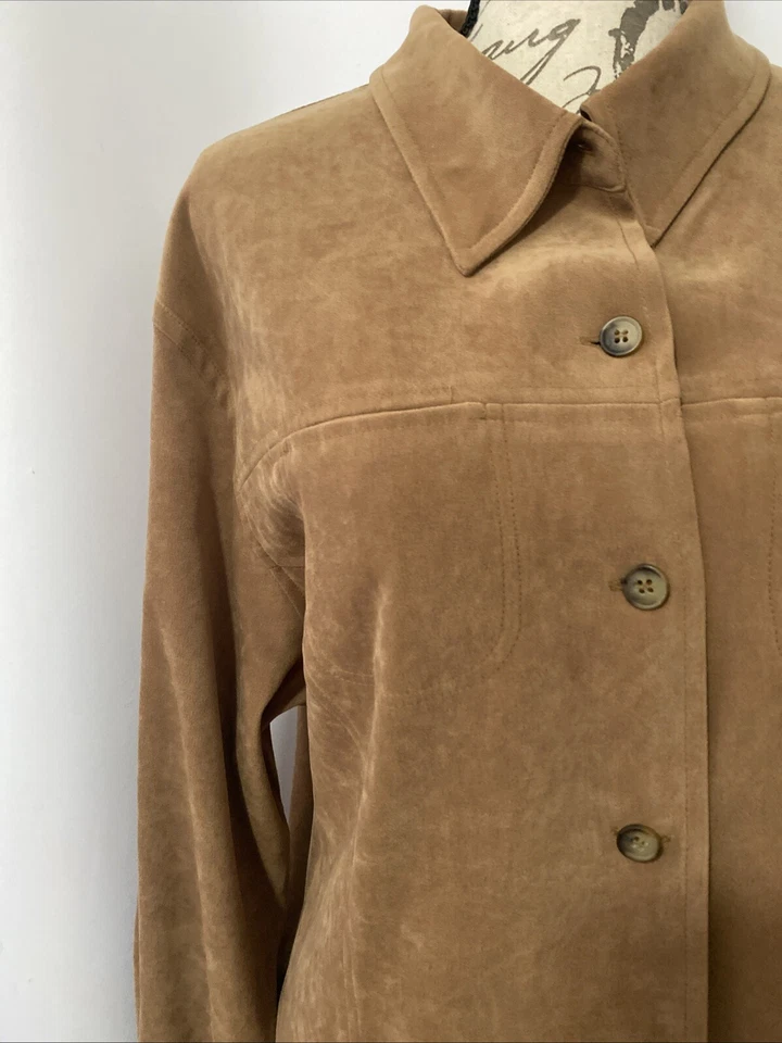 Blusa Stonebridge tom dourado veludo botão para cima tamanho XL feriado festivo quente  - Imagem 2 de 4