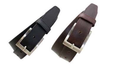 Sophos Herren Vollnarbenleder Block Rand Gürtel 8439 Größe 32 - 56, Black, Brown