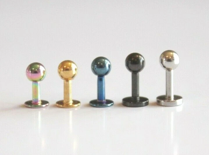 16g 4mm long Tiny Short Labret Bar Earring Helix Monroe Couch Ear