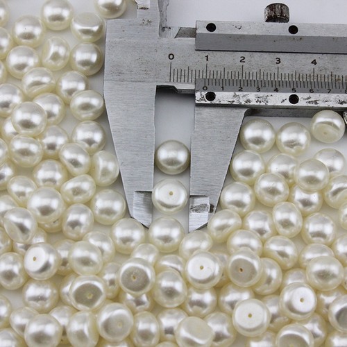 Colgante 100 piezas de perlas medio perforadas con forma de pan acrílico marfil de 10 mm - Imagen 4 de 11