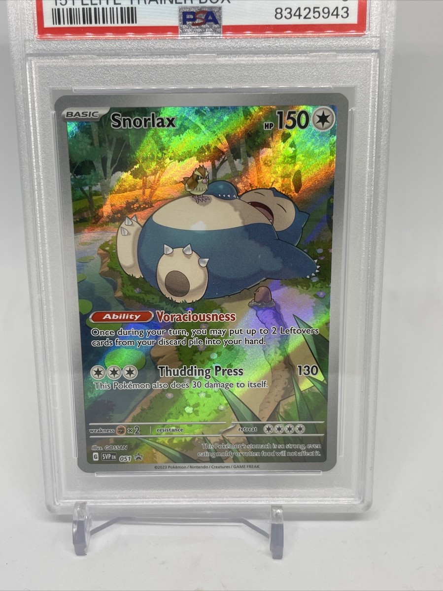 Pokemon Snorlax 151 Pokemon Full Art Promo SVP EN 051 - PSA Pokemon Snorlax 151 Pokemon Full Art Promo SVP EN 051 - PSA