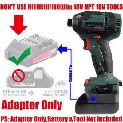 1 Adapter for Metabo 18V Li-ion/HD Tools, Fits Milwaukee M18 Battery to Run Tool