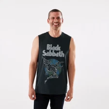 Black Sabbath Licensed Men Gym Stringer Tank Top Singlet Sleeveless Vest - Aus