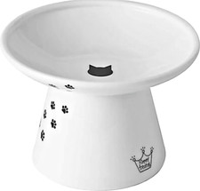 NECOICHI Extra Wide RAISED CAT FOOD BOWL ELEVATED DISH STOPS NECK FATIGUE MINTY