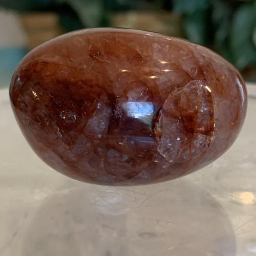 2" RED FIRE QUARTZ Hematoid Crystal Polished Palm Stone Large Tumble Madagascar - Picture 9 of 11